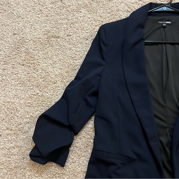 Fashion Nova The Celine Blazer Navy Blue Women’s small - Picture 5 of 7